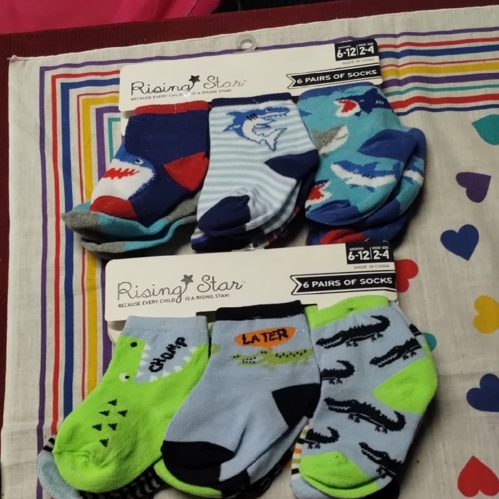 Rising Star Baby Socks Set - Blue and Green
